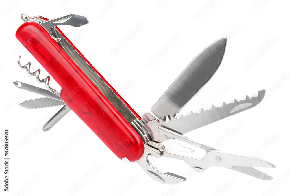 Multipurpose knife isolated on white Multipurpose knife isolated on white