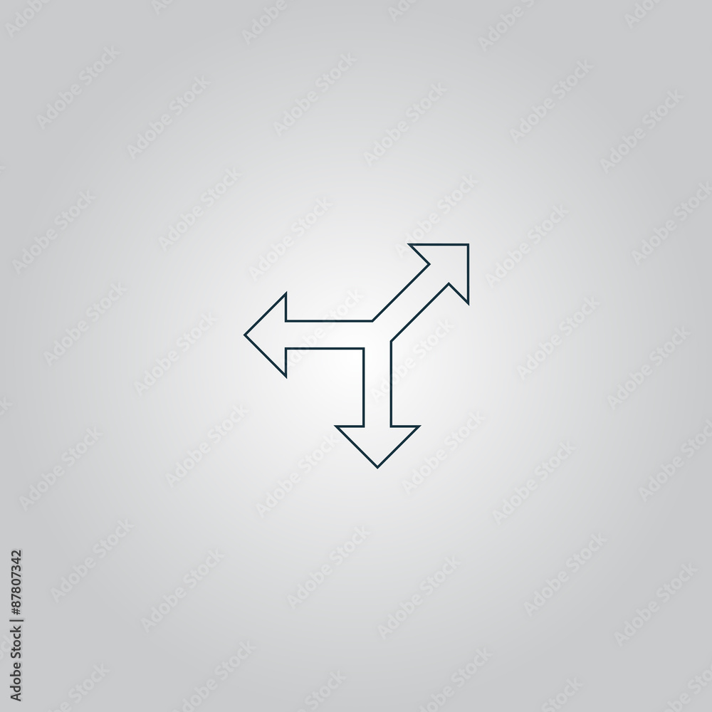 Three-way direction arrow Three-way direction arrow