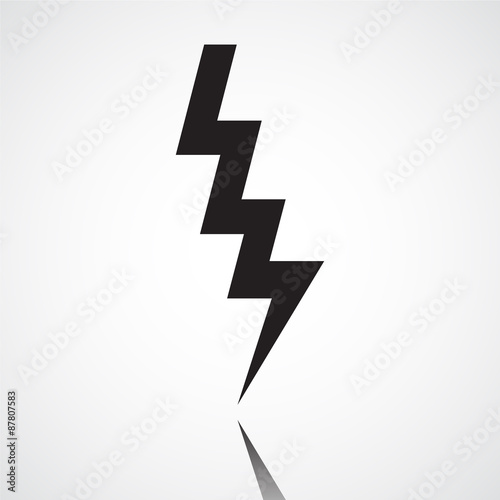 Lightning bolt with shadow