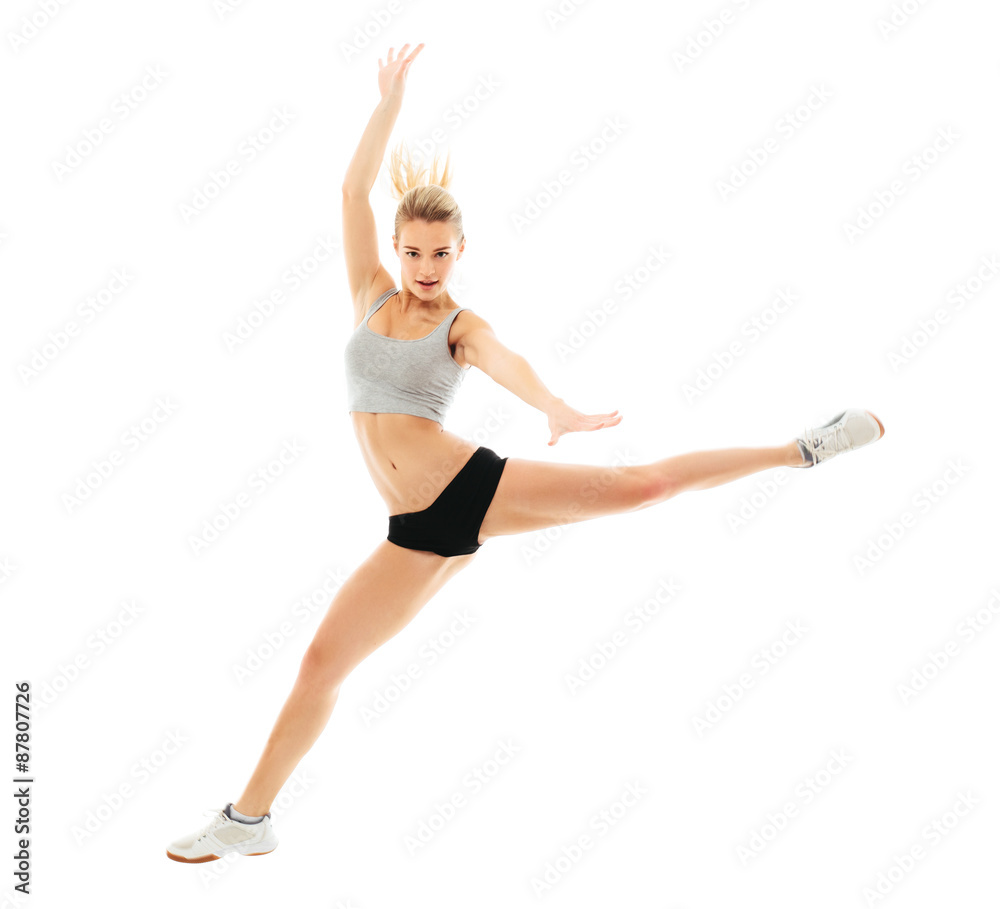 Fitness healthy women exercise in studio isolated Fitness healthy women exercise in studio isolated