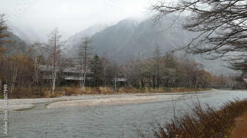 The View from Kappabashi Bridge. This image was taken in Kamikochi, Nagano Prefecture, Japan photo