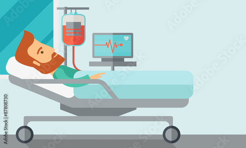 Patient in hospital bed being monitored