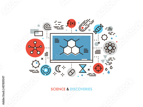 STEM education flat line illustration