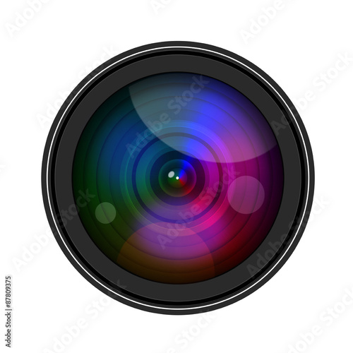Camera Lense isolate on white background
