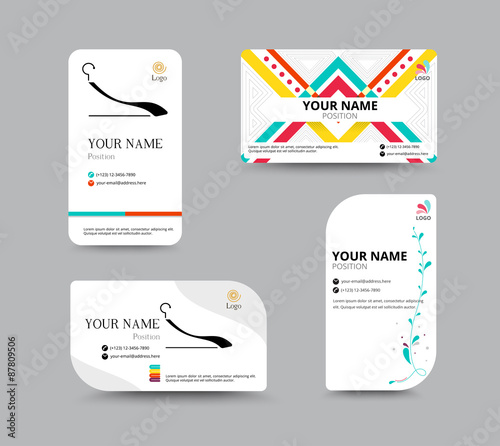 Business card template, business card layout design, vector illu