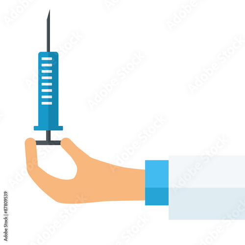 Hand with syringe