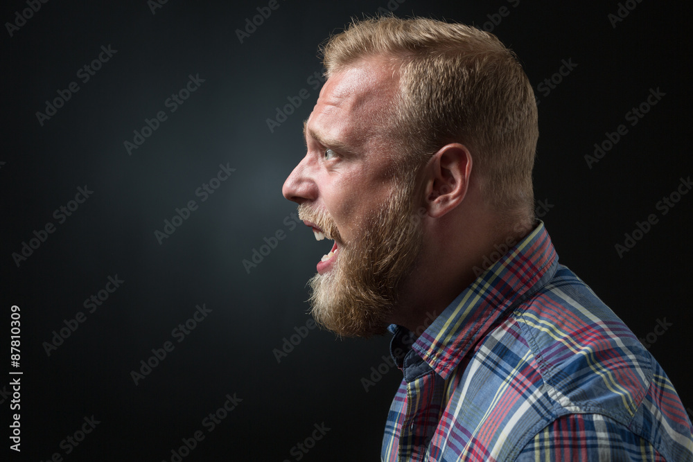 Fototapeta premium Shouting bearded man