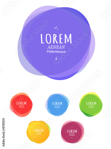 Set of round colorful vector shapes. Abstract vector banners.