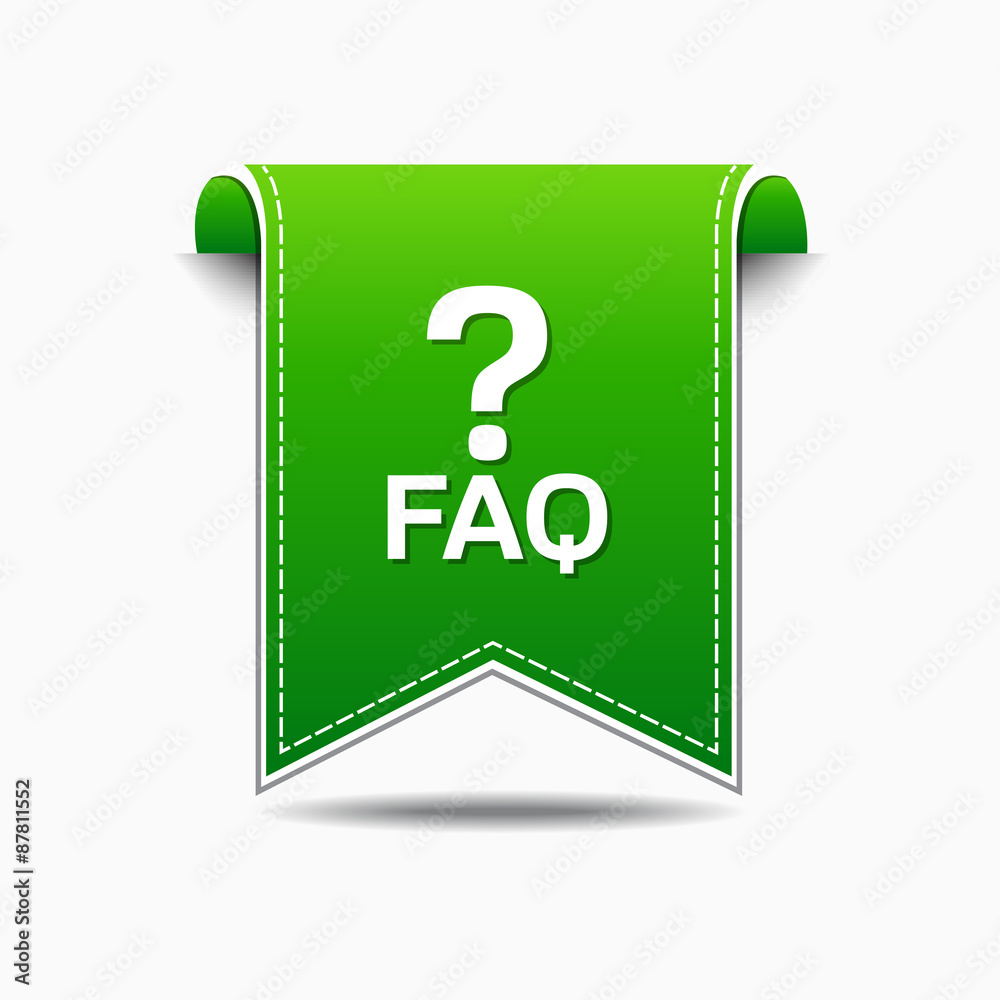 Fototapeta premium FAQ Green Vector Icon Design