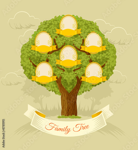 Family tree. Vector flat illustration