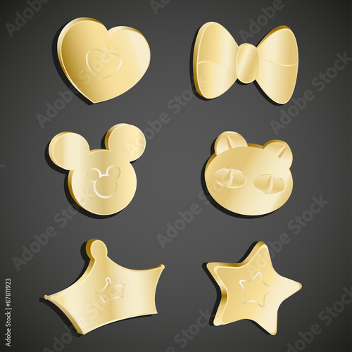 Vector gold icon set