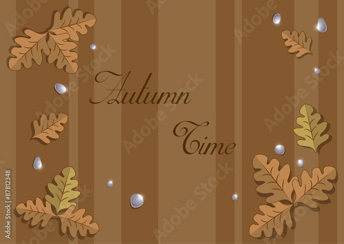Frame of autumn oak leaves