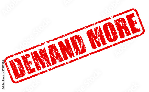 Demand more red stamp text