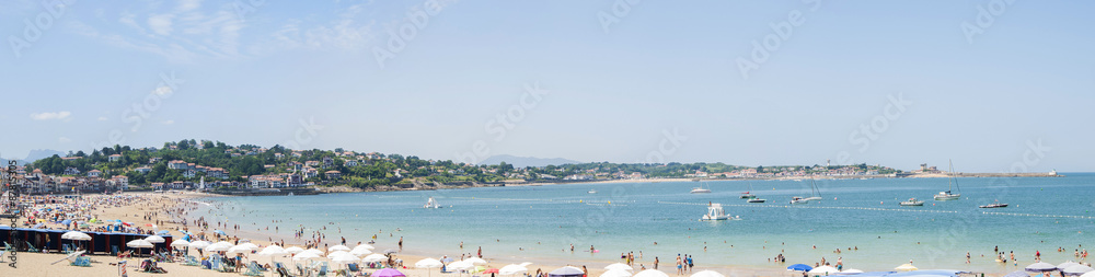 Obraz premium Panoramic view of Saint Jean de Luz, France, at summer.