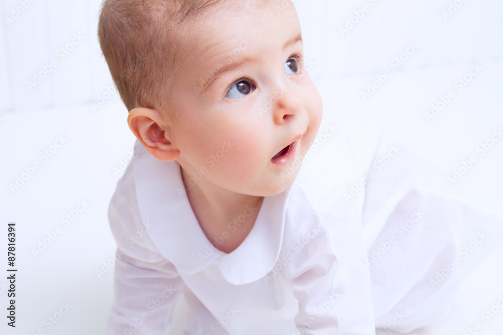 Beautiful baby portrait on white background Beautiful baby portrait on white background