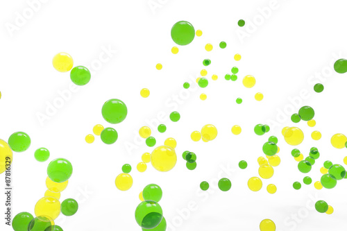 Background from crushed round gas bubbles Motion in water Isolated