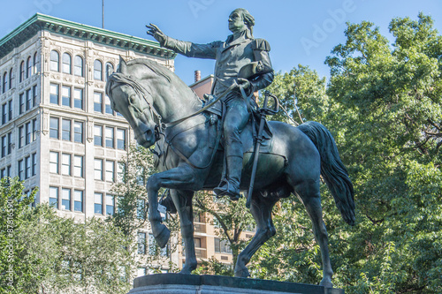 bronze statue of George Washington Union Square Park Manhattan New York City