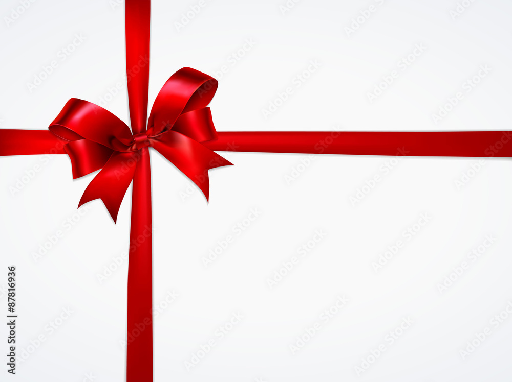 Shiny red satin ribbon. Vector illustration Shiny red satin ribbon. Vector illustration