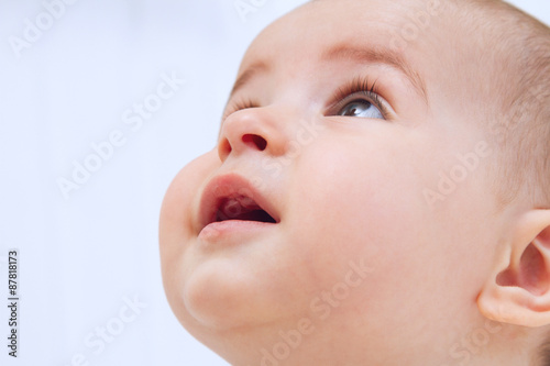 Beautiful baby portrait on white background