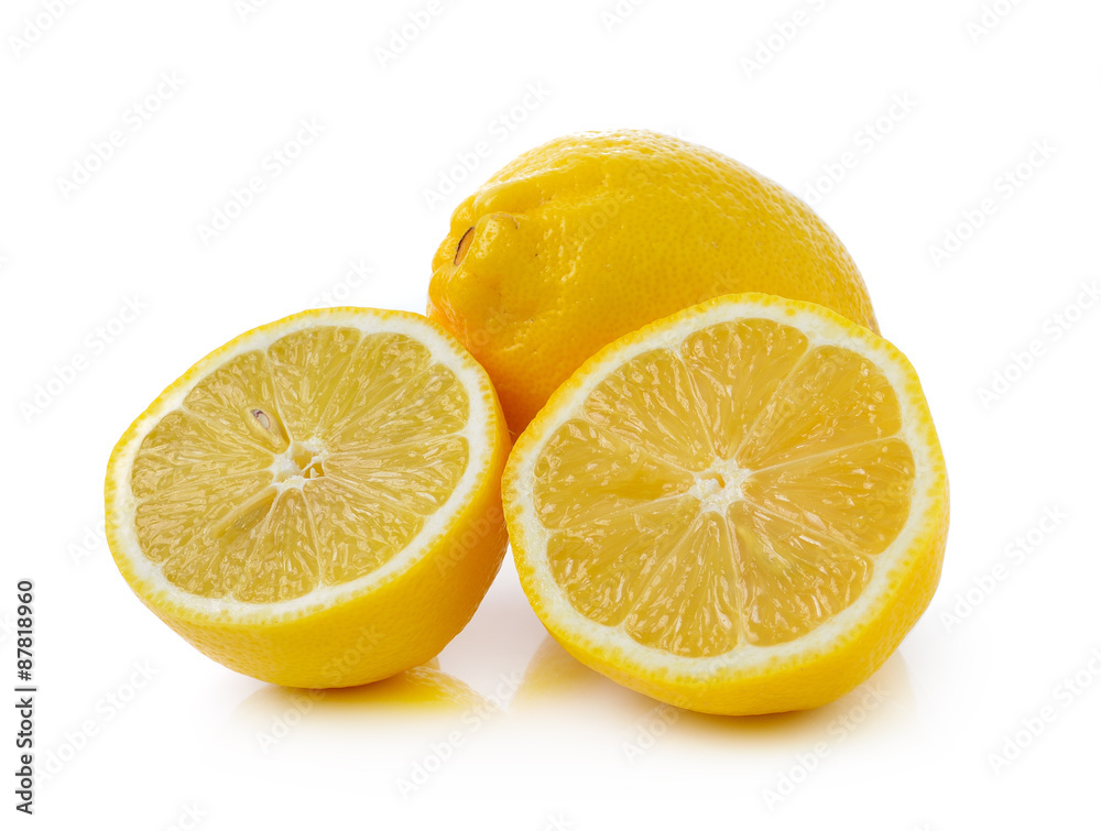 Fresh lemon isolated on a white background