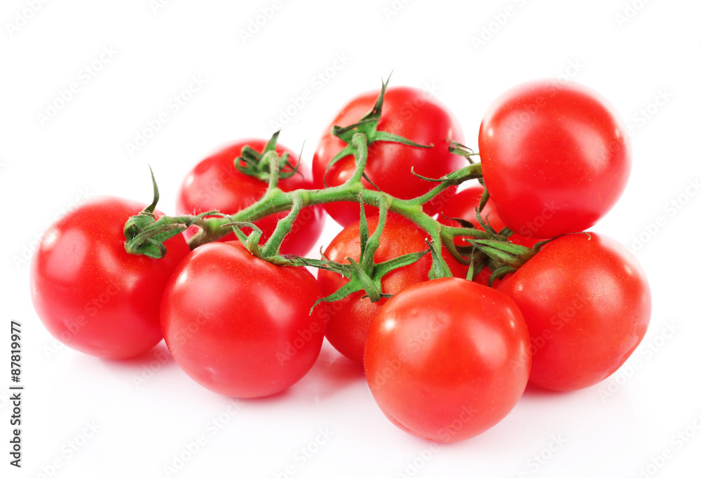 Group of cherry tomatoes isolated on white Group of cherry tomatoes isolated on white