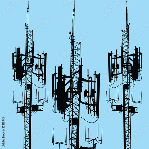 a hand trace vector of GSM antenna silhouette