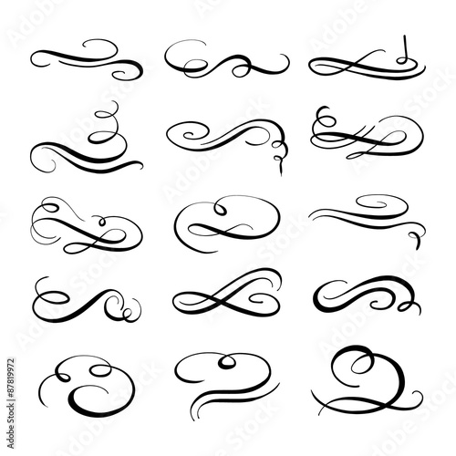 Vector calligraphy elements.