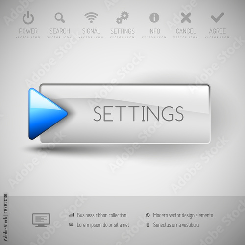 Modern plastic vector button.