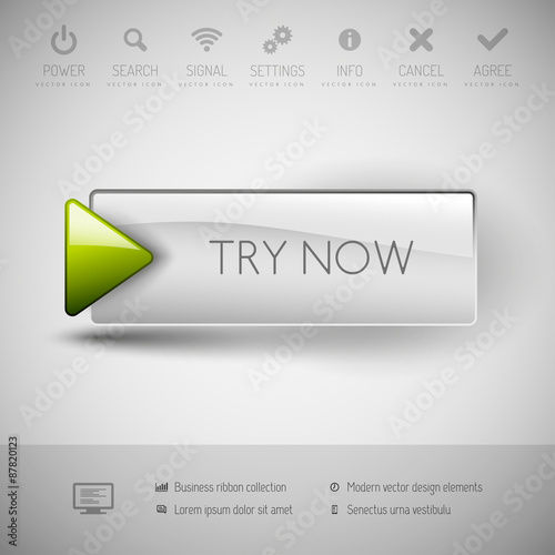 Modern plastic vector button.