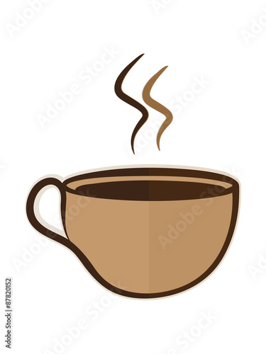 vector illustration flat coffee cup logo business icon design isolated element