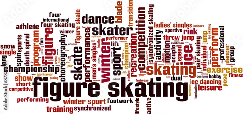 Figure skating word cloud concept. Vector illustration