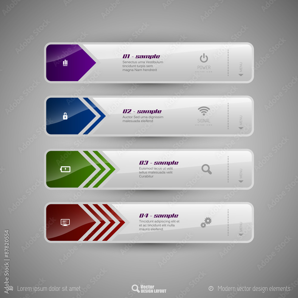 Vector tabs as design elements for business layouts. Vector tabs as design elements for business layouts.