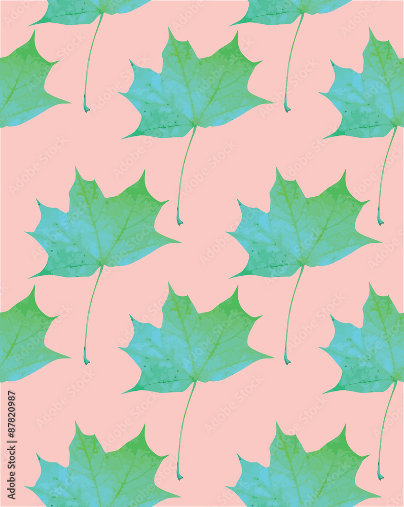 Fototapeta premium maple mint trendy pattern