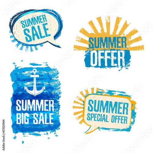 Set of logos, badges, stickers, conversational loot of Summer