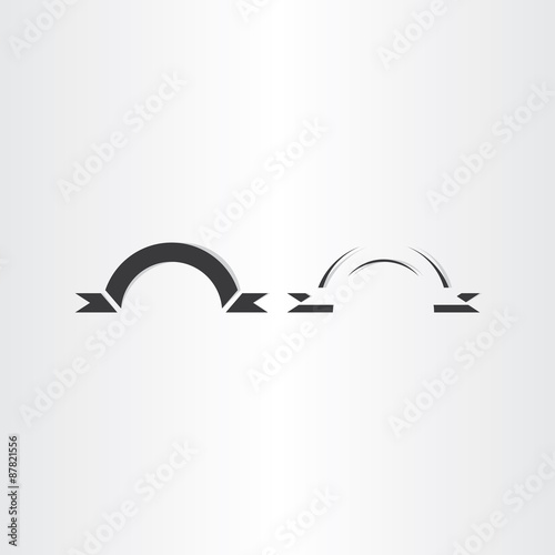half circle old ribbon banner vector