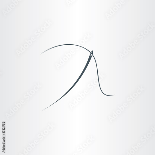 needle and thread symbol vector icon
