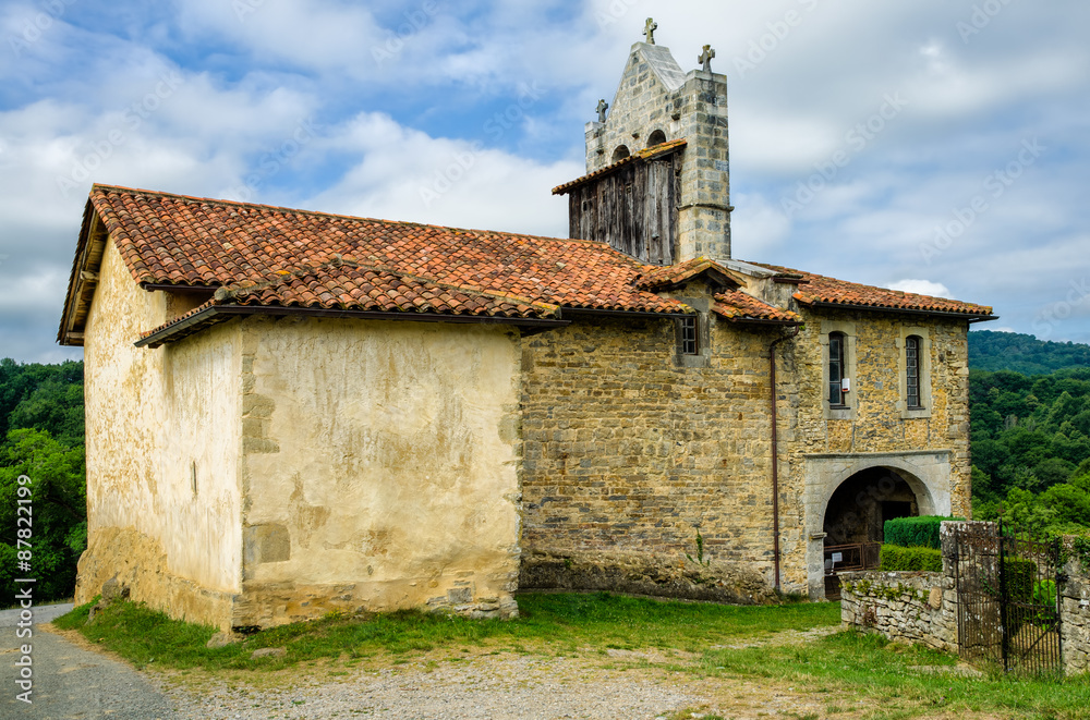 Chapel of St Nicholas in the tiny French hamlet Harambels.