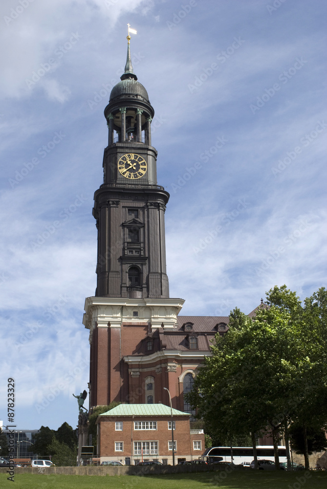 HAMBURG, GERMANY - CIRCA JULY 2012 - View of the St. Michaelis church popularly called Michel.