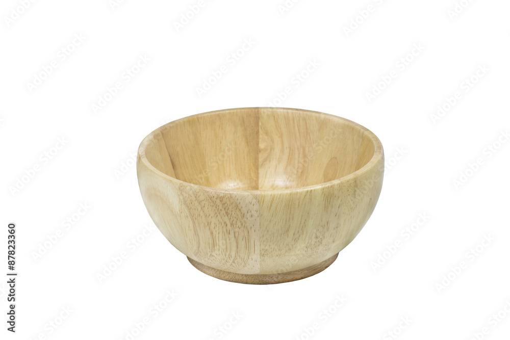 Wooden bowl isolated on white background Wooden bowl isolated on white background
