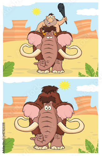 Caveman And Mammoth. Collection Set