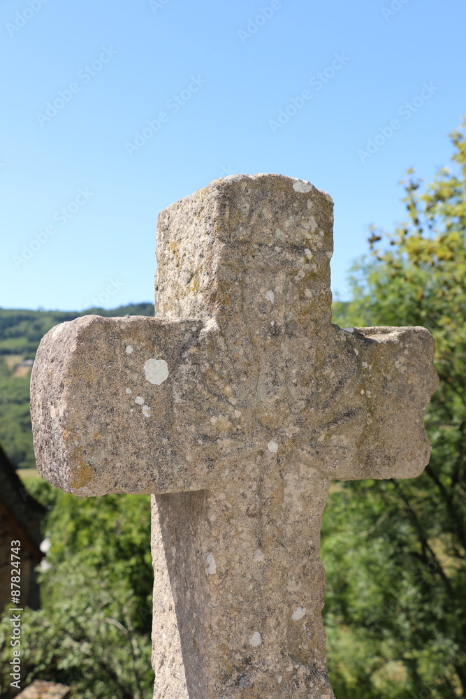 Croix chrétienne à Najac, France