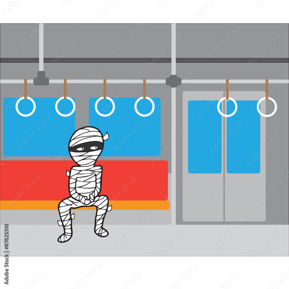 Fototapeta premium Halloween mummy in subway