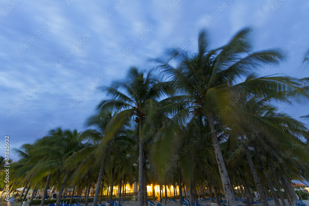 Obraz premium Sunset on the Caribbean beach.