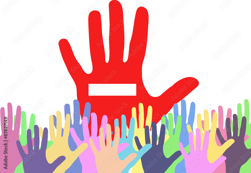 Fototapeta premium hands making stop sign