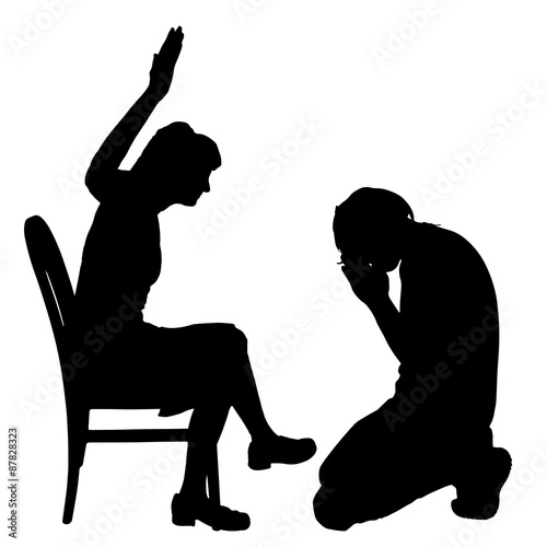 Vector silhouette of couple.