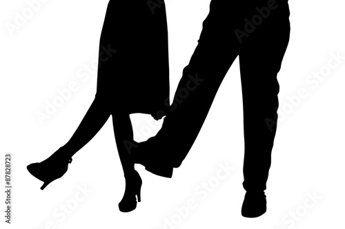 Vector silhouette of a dancing couple.