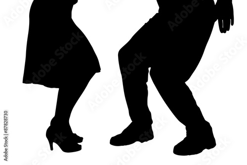 Vector silhouette of a dancing couple.