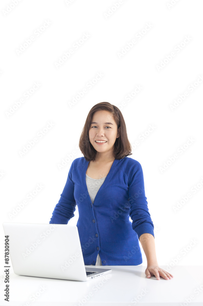 Business woman working with laptop