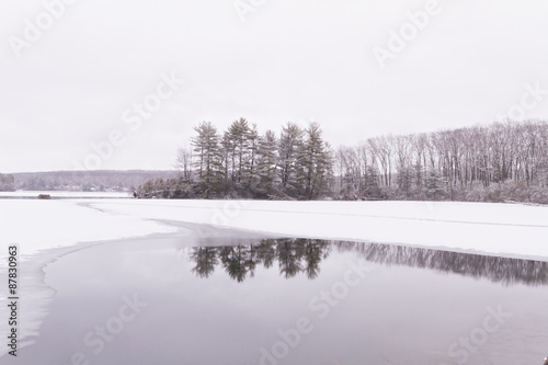 View of the frozen lake.