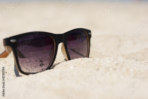 Sun glasses on a beach
